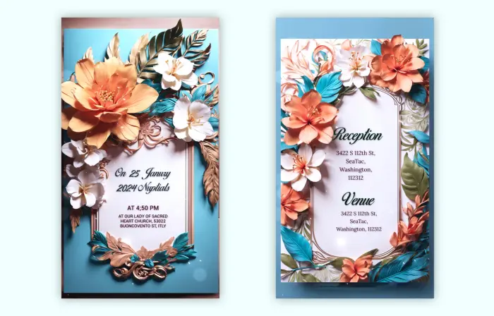 Stunning 3D Floral Wedding Invitation IG Story